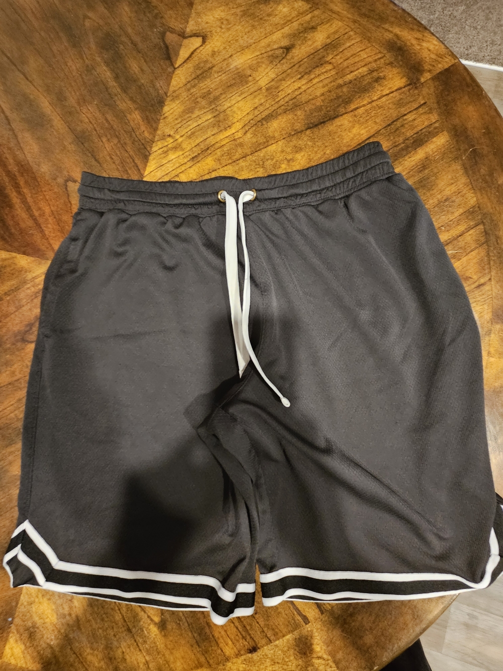 MTA Sport Black Athletic Shorts with White Drawstring and Trim